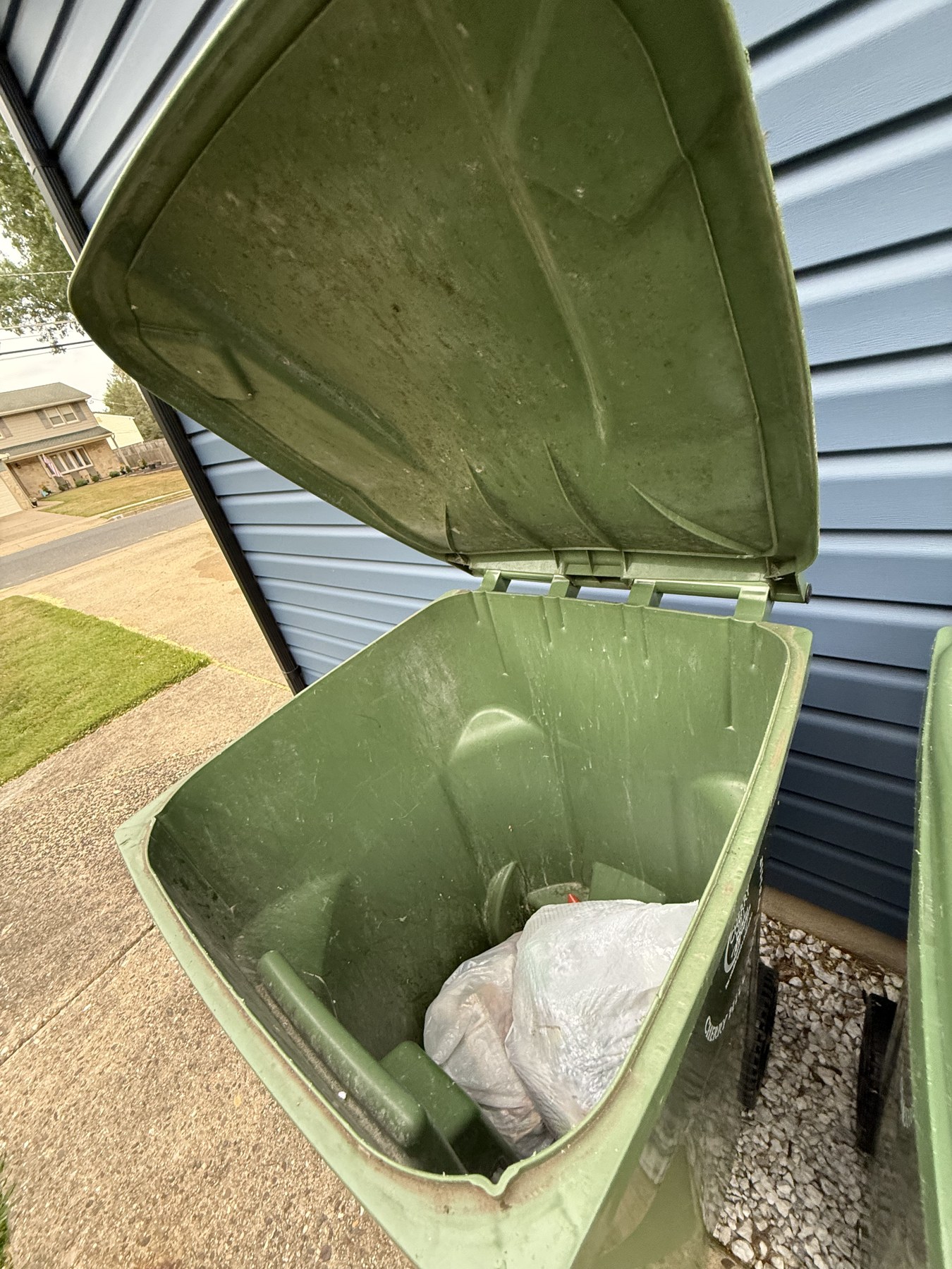 Trash bin before cleaning