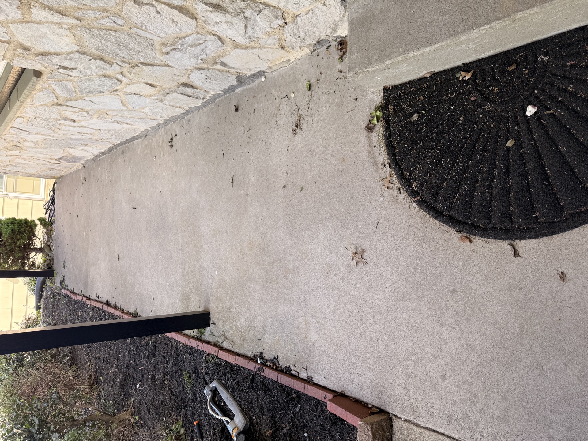 Patio before cleaning